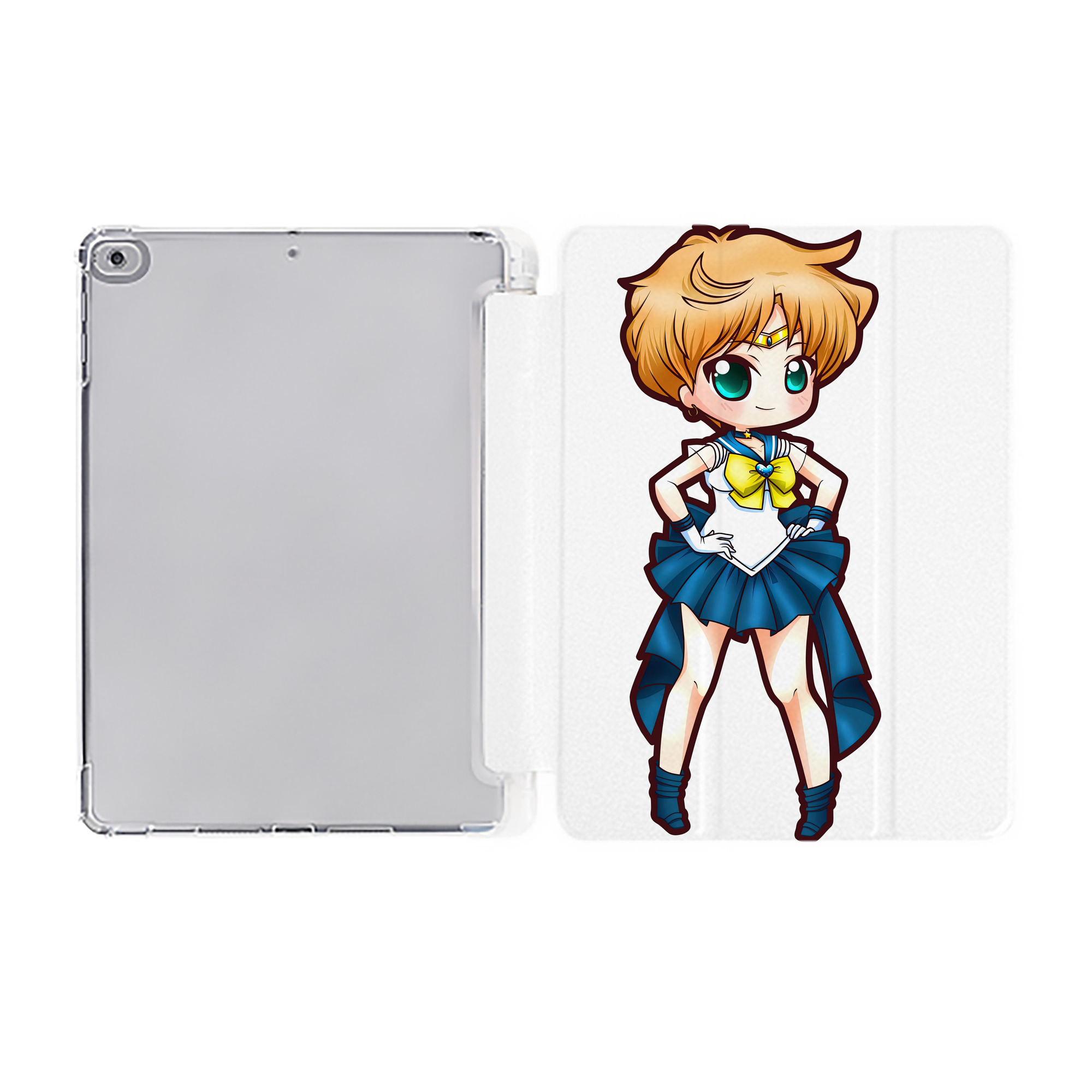 （画像用） 美少女戦士セーラームーン 天王はるか Sailor Moon Tenoh Haruka IPad ケース ペン収納付き 三つ折りスタンド PUレザー×シリコン 対応機種9.5/10.5/10.9インチ